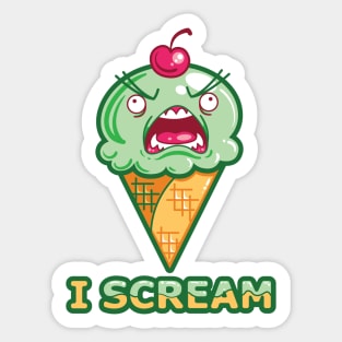 I SCREAM ~ Pistachio/Mint Sticker